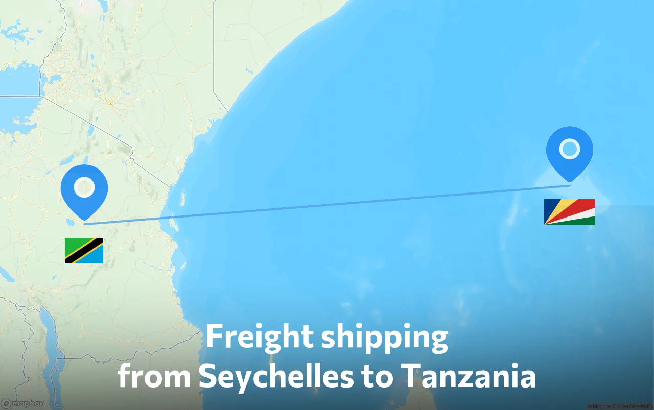 Shipping route from Seychelles to Tanzania