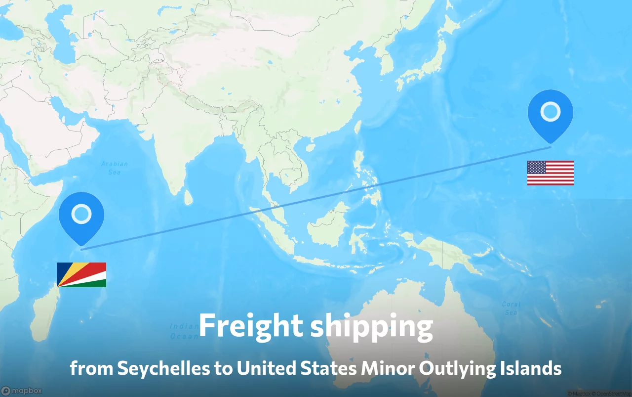 Shipping route from Seychelles to United States Minor Outlying Islands