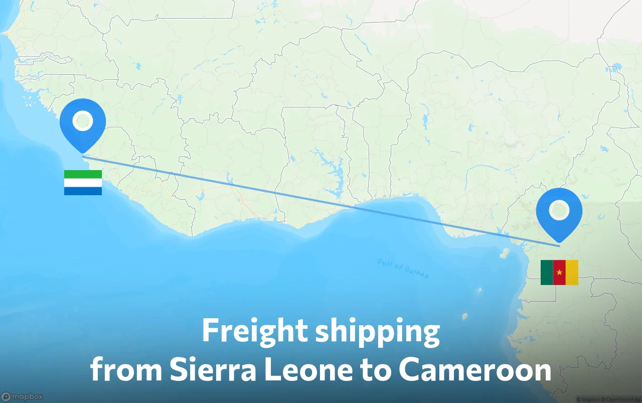 Shipping route from Sierra Leone to Cameroon