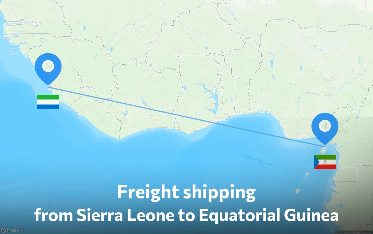 Shipping route from Sierra Leone to Equatorial Guinea