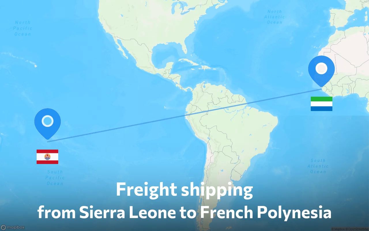 Shipping route from Sierra Leone to French Polynesia