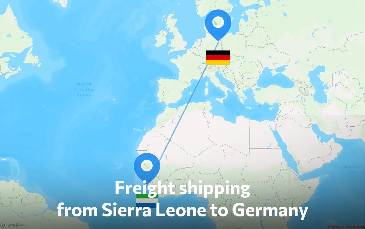 Shipping route from Sierra Leone to Germany