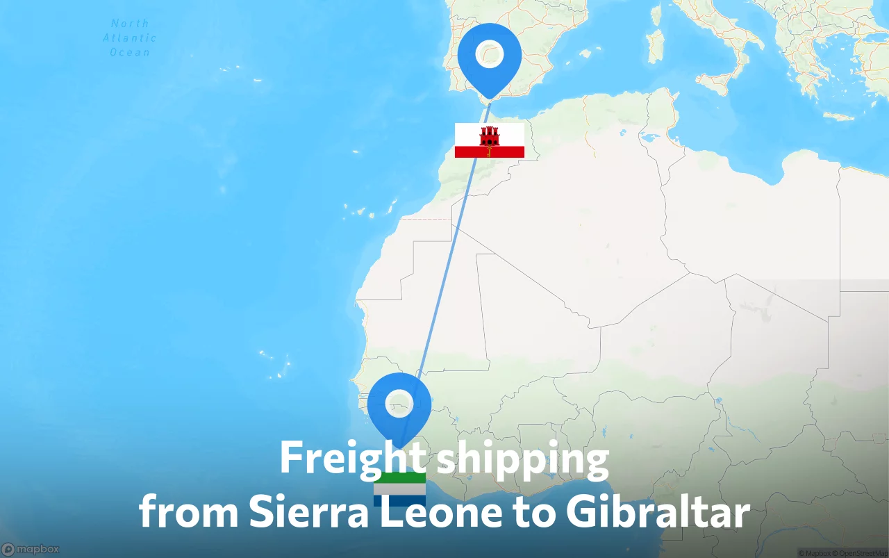 Shipping route from Sierra Leone to Gibraltar