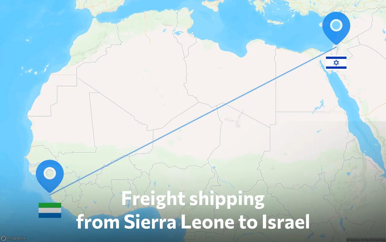 Shipping route from Sierra Leone to Israel