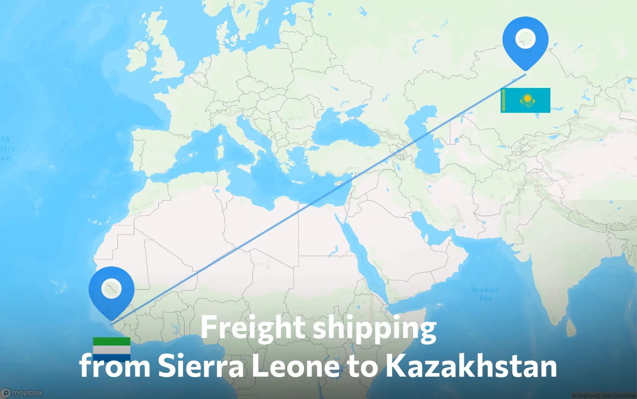 Shipping route from Sierra Leone to Kazakhstan