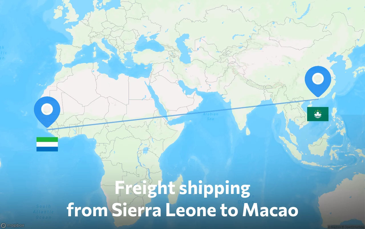 Shipping route from Sierra Leone to Macao