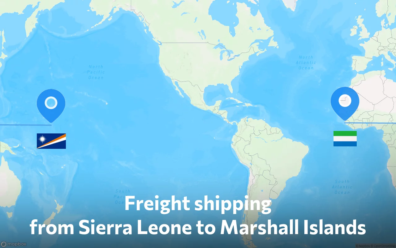 Shipping route from Sierra Leone to Marshall Islands