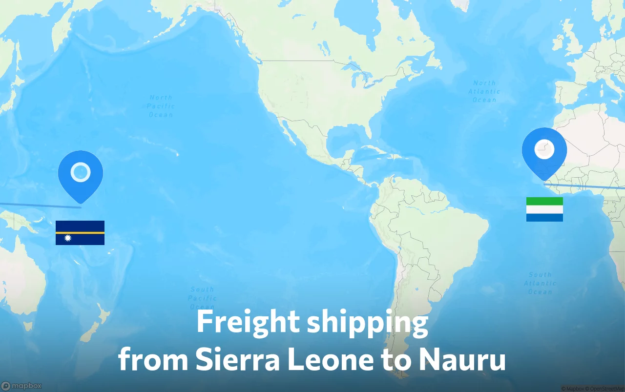 Shipping route from Sierra Leone to Nauru