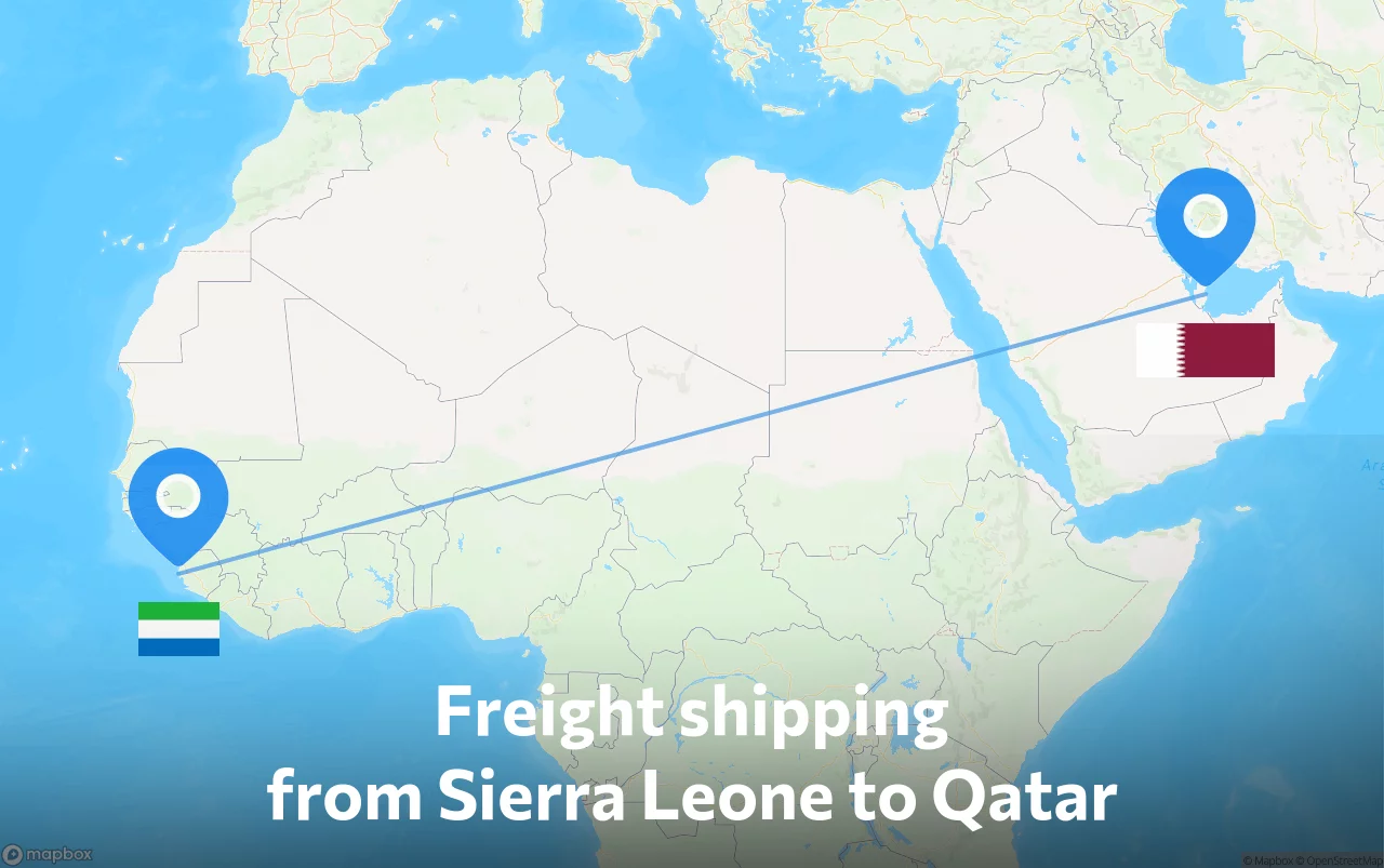 Shipping route from Sierra Leone to Qatar