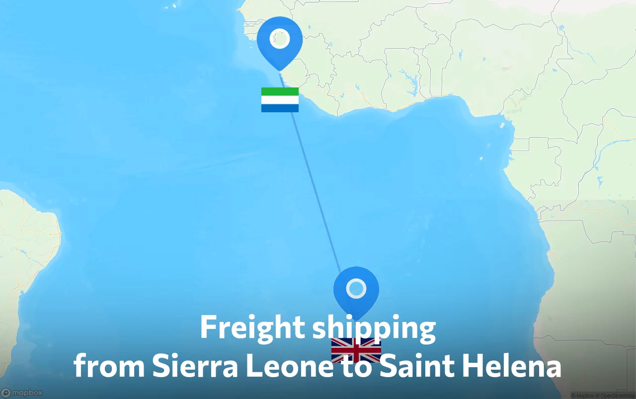 Shipping route from Sierra Leone to Saint Helena