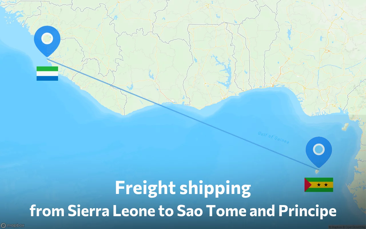 Shipping route from Sierra Leone to Sao Tome and Principe