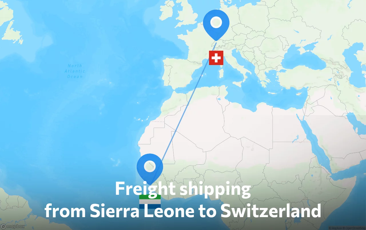 Shipping route from Sierra Leone to Switzerland