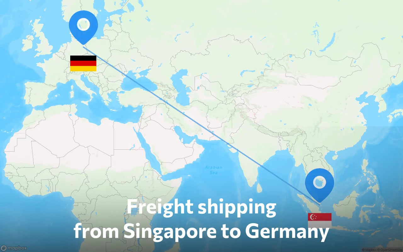 Shipping route from Singapore to Germany