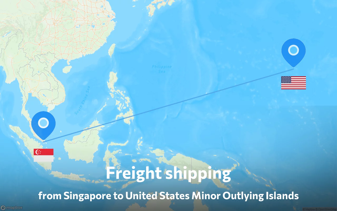 Shipping route from Singapore to United States Minor Outlying Islands