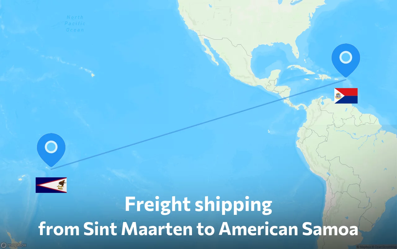 Shipping route from Sint Maarten to American Samoa