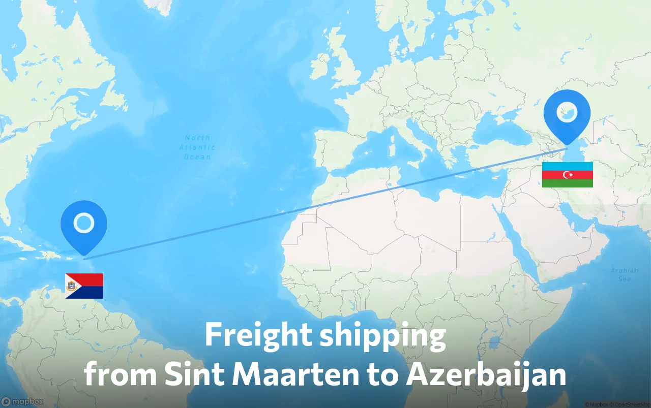 Shipping route from Sint Maarten to Azerbaijan