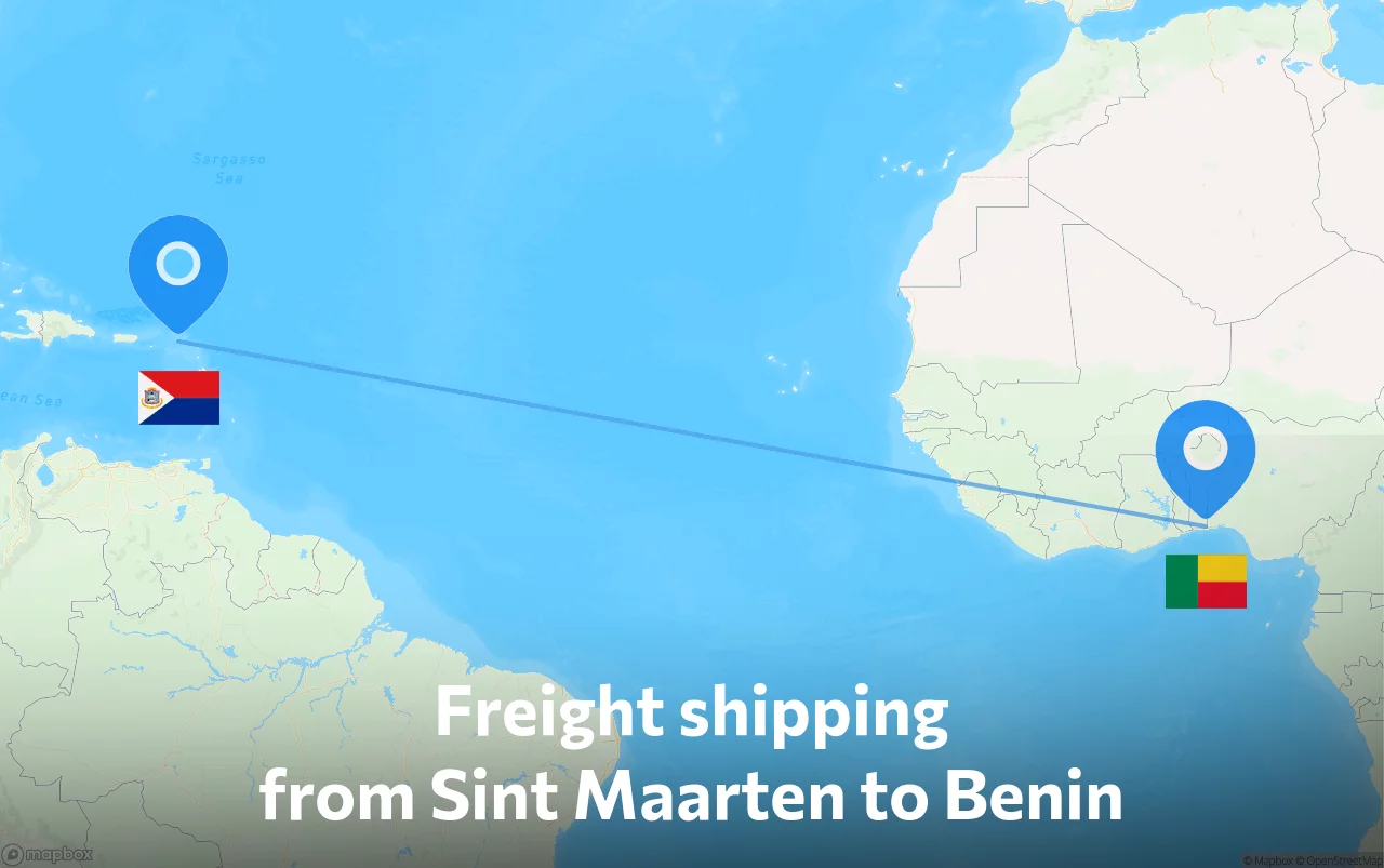 Shipping route from Sint Maarten to Benin