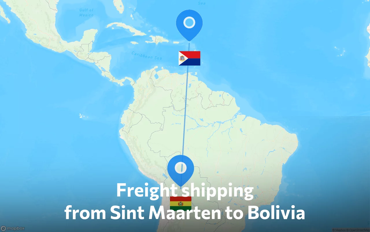 Shipping route from Sint Maarten to Bolivia