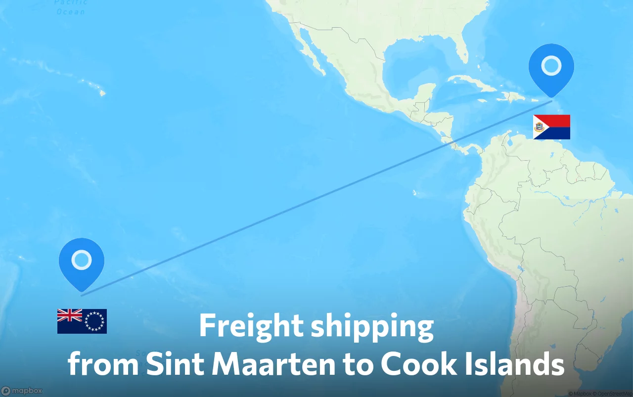 Shipping route from Sint Maarten to Cook Islands