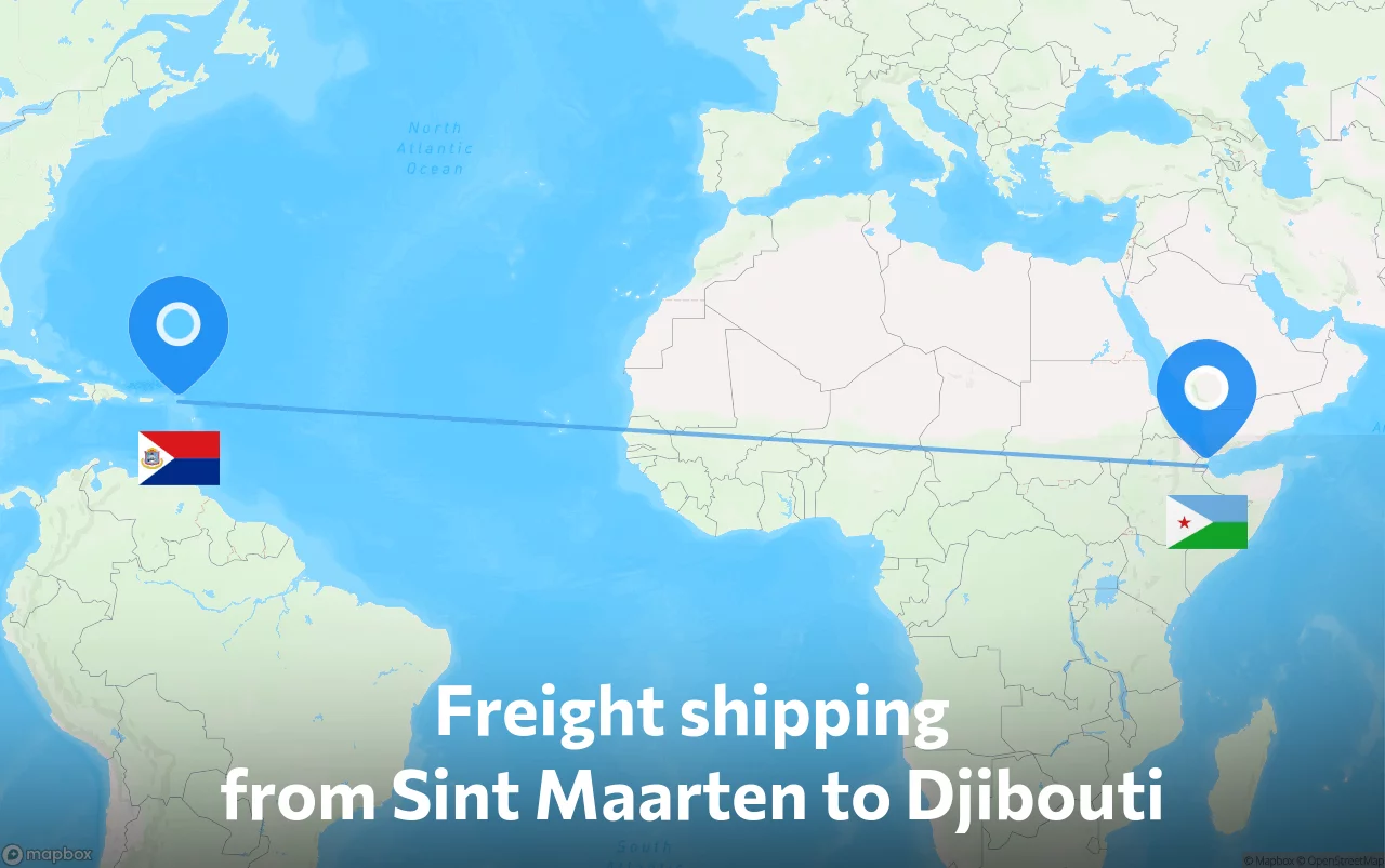 Shipping route from Sint Maarten to Djibouti