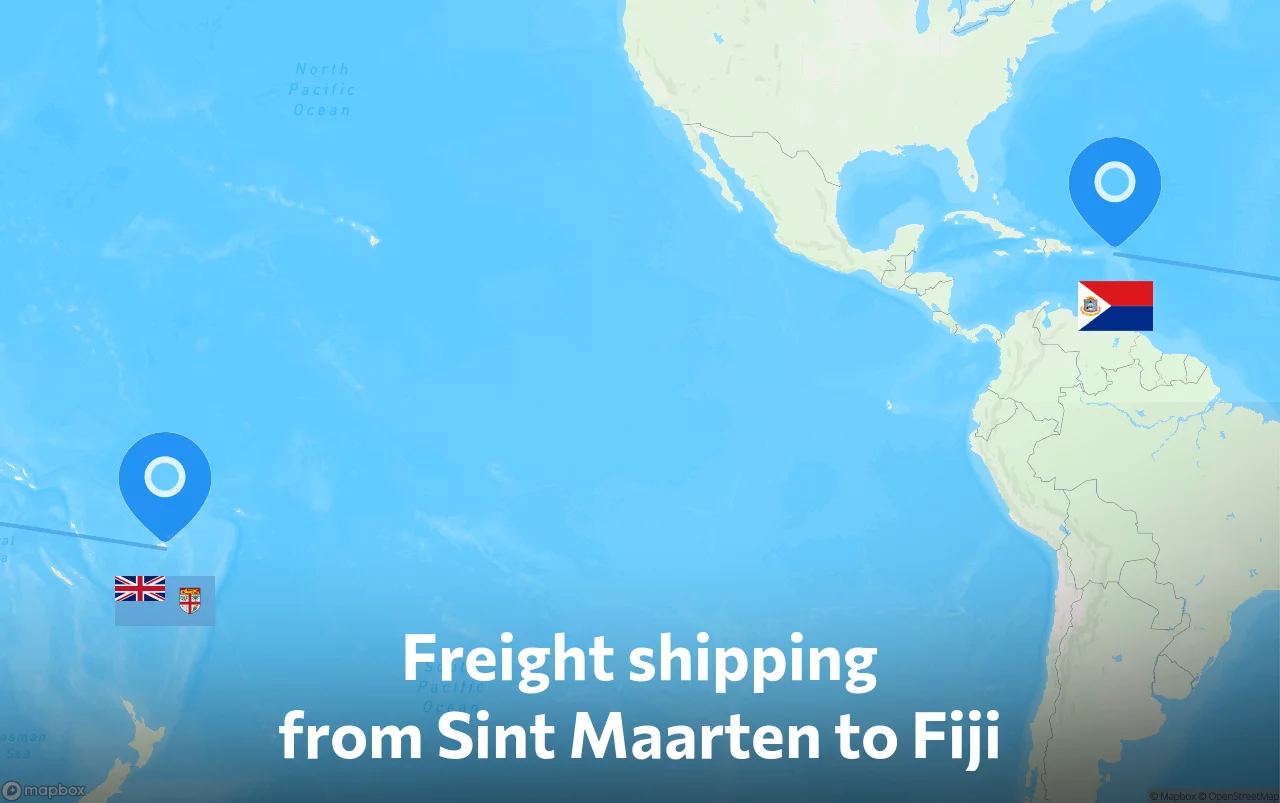 Shipping route from Sint Maarten to Fiji