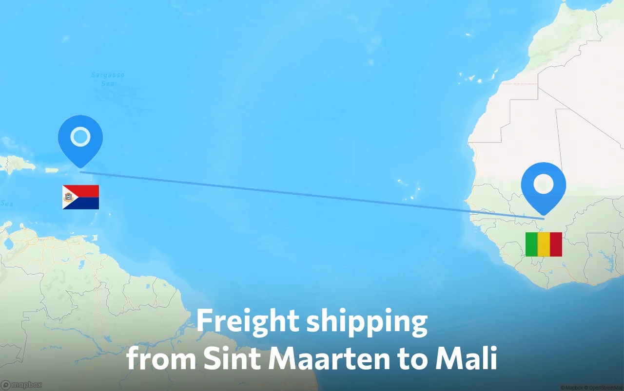 Shipping route from Sint Maarten to Mali