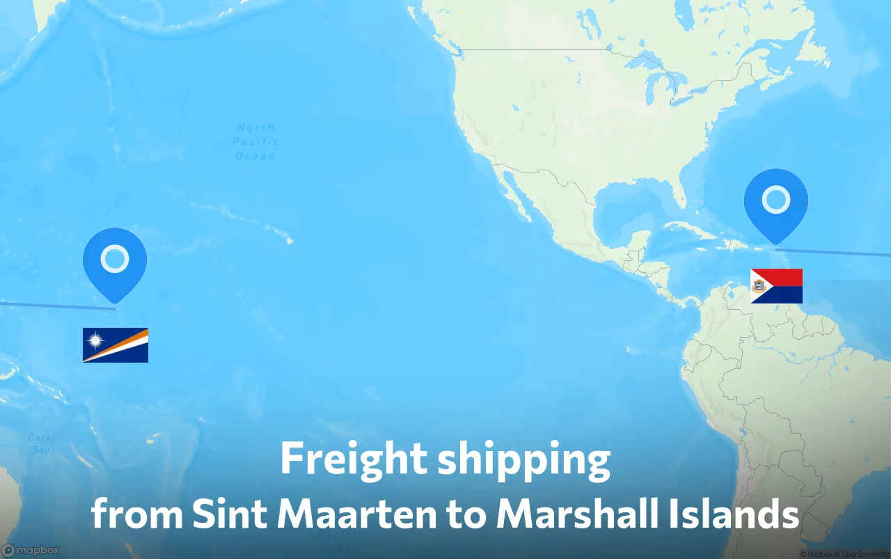 Shipping route from Sint Maarten to Marshall Islands