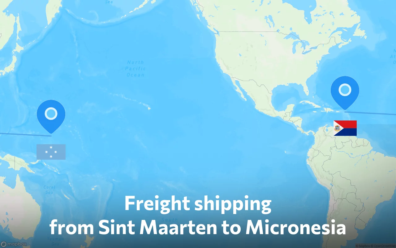 Shipping route from Sint Maarten to Micronesia