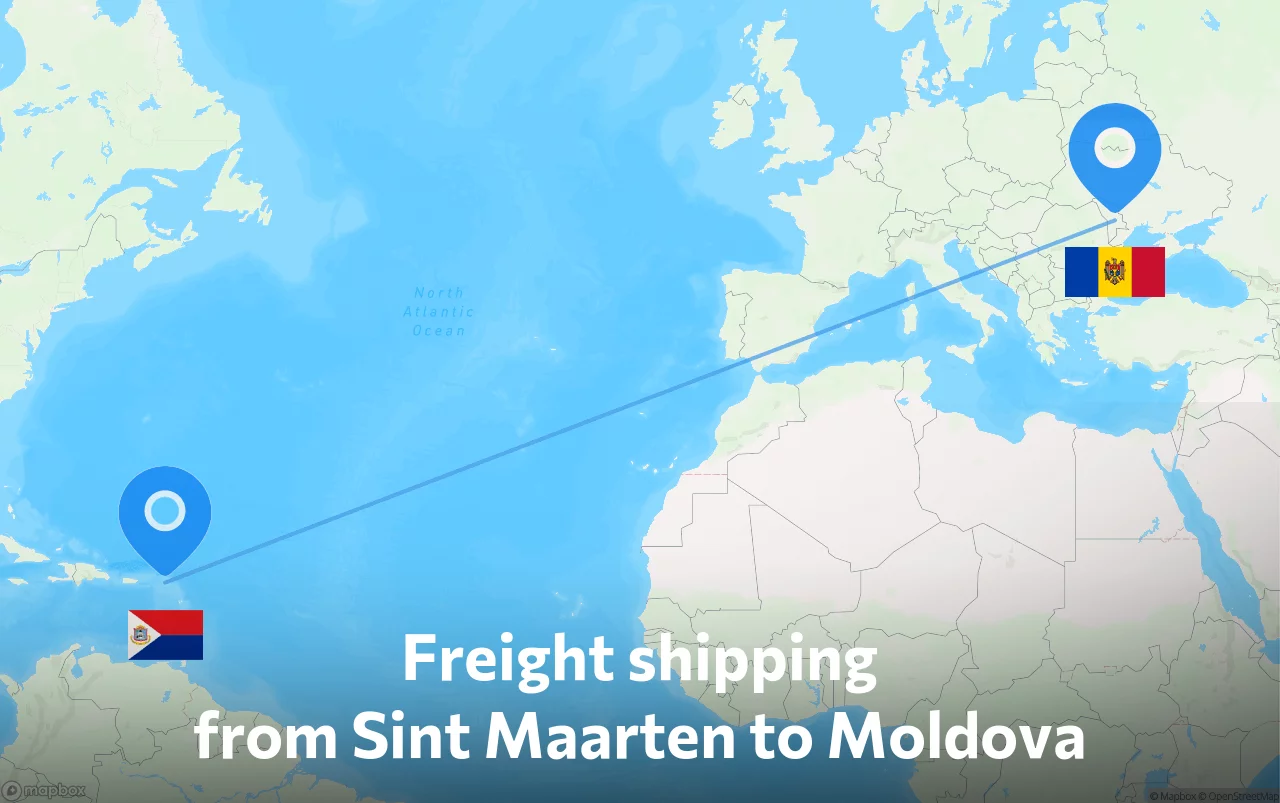 Shipping route from Sint Maarten to Moldova