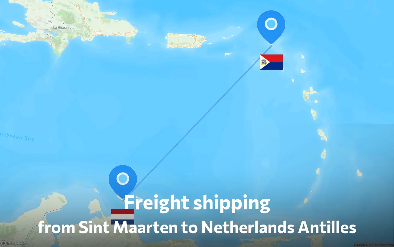 Shipping route from Sint Maarten to Netherlands Antilles