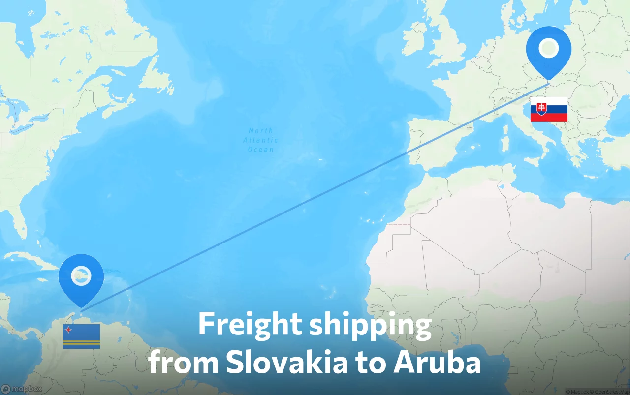 Shipping route from Slovakia to Aruba