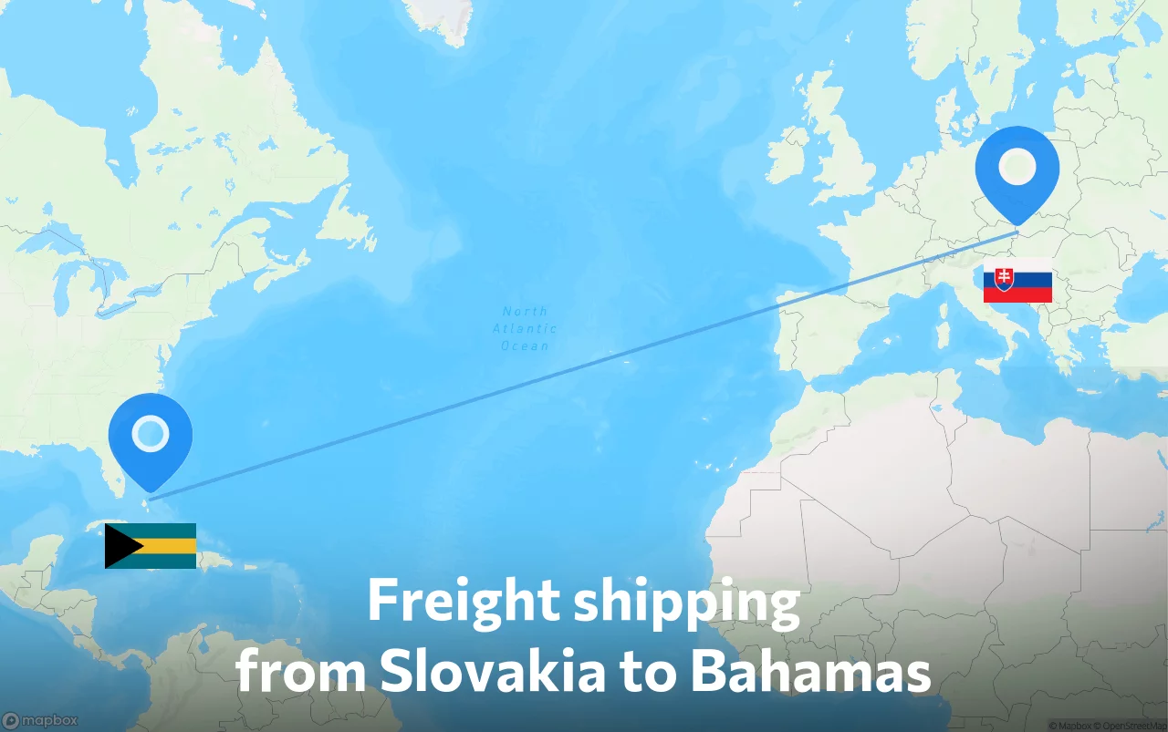 Shipping route from Slovakia to Bahamas