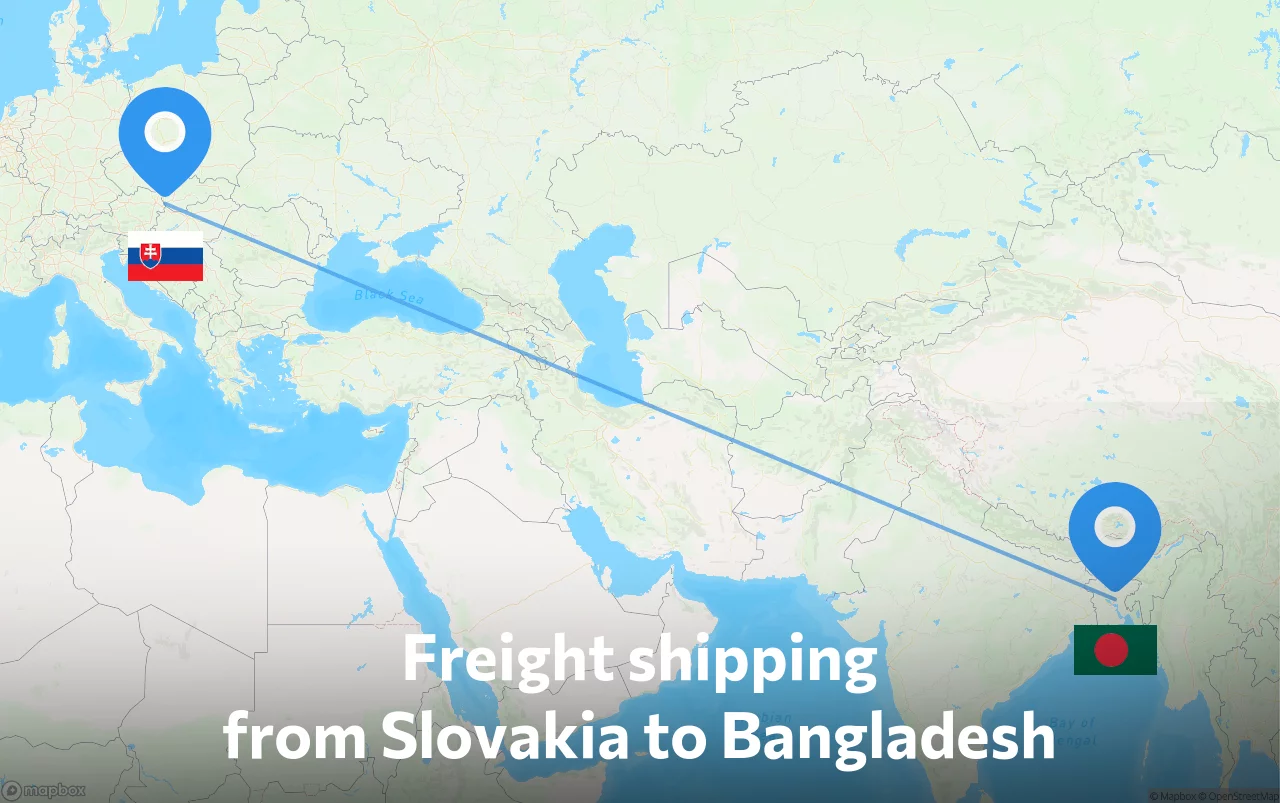 Shipping route from Slovakia to Bangladesh