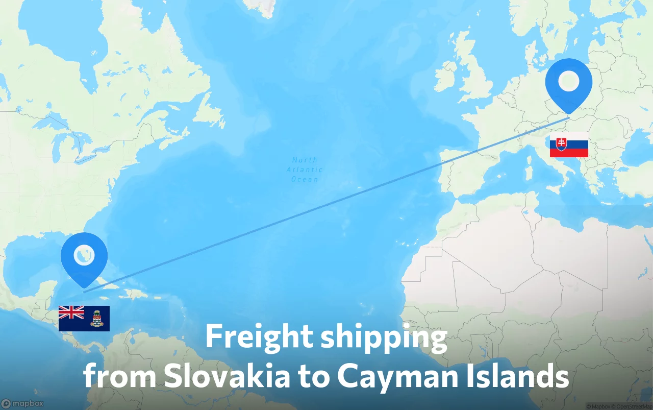 Shipping route from Slovakia to Cayman Islands
