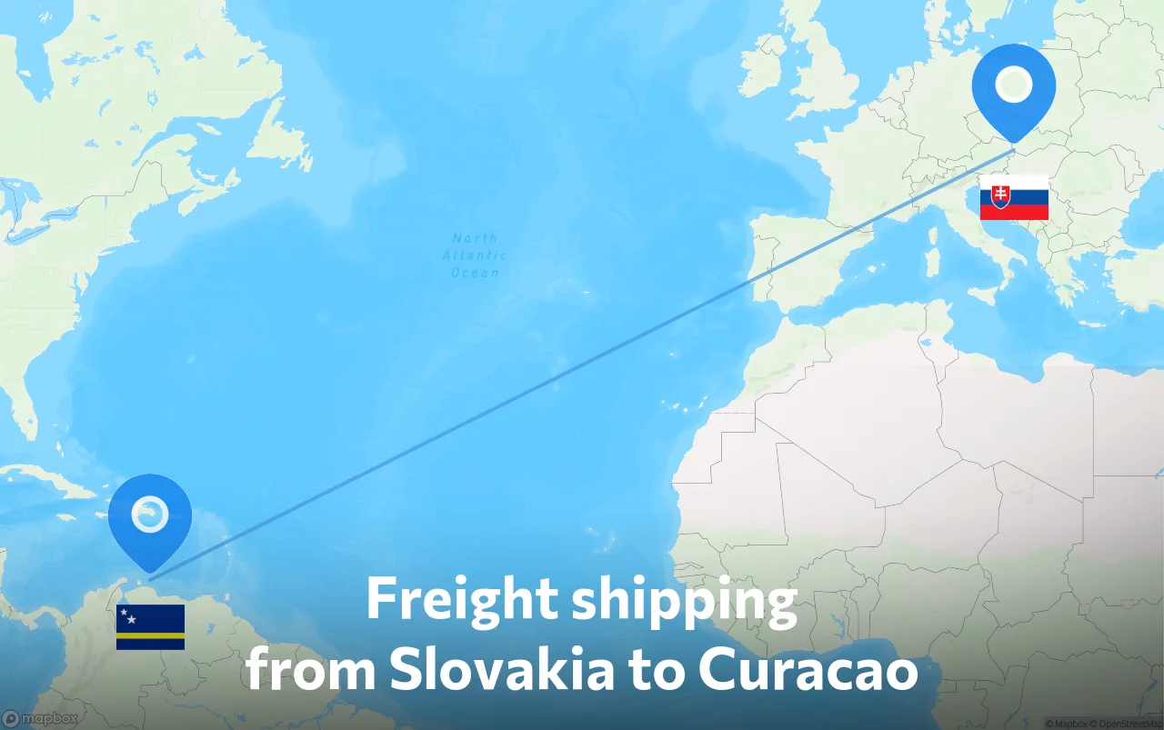 Shipping route from Slovakia to Curacao