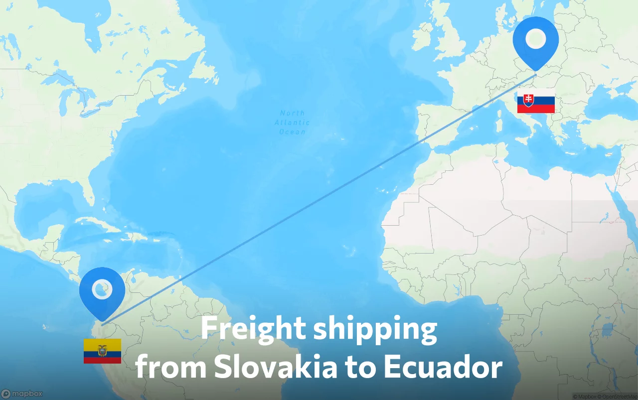 Shipping route from Slovakia to Ecuador