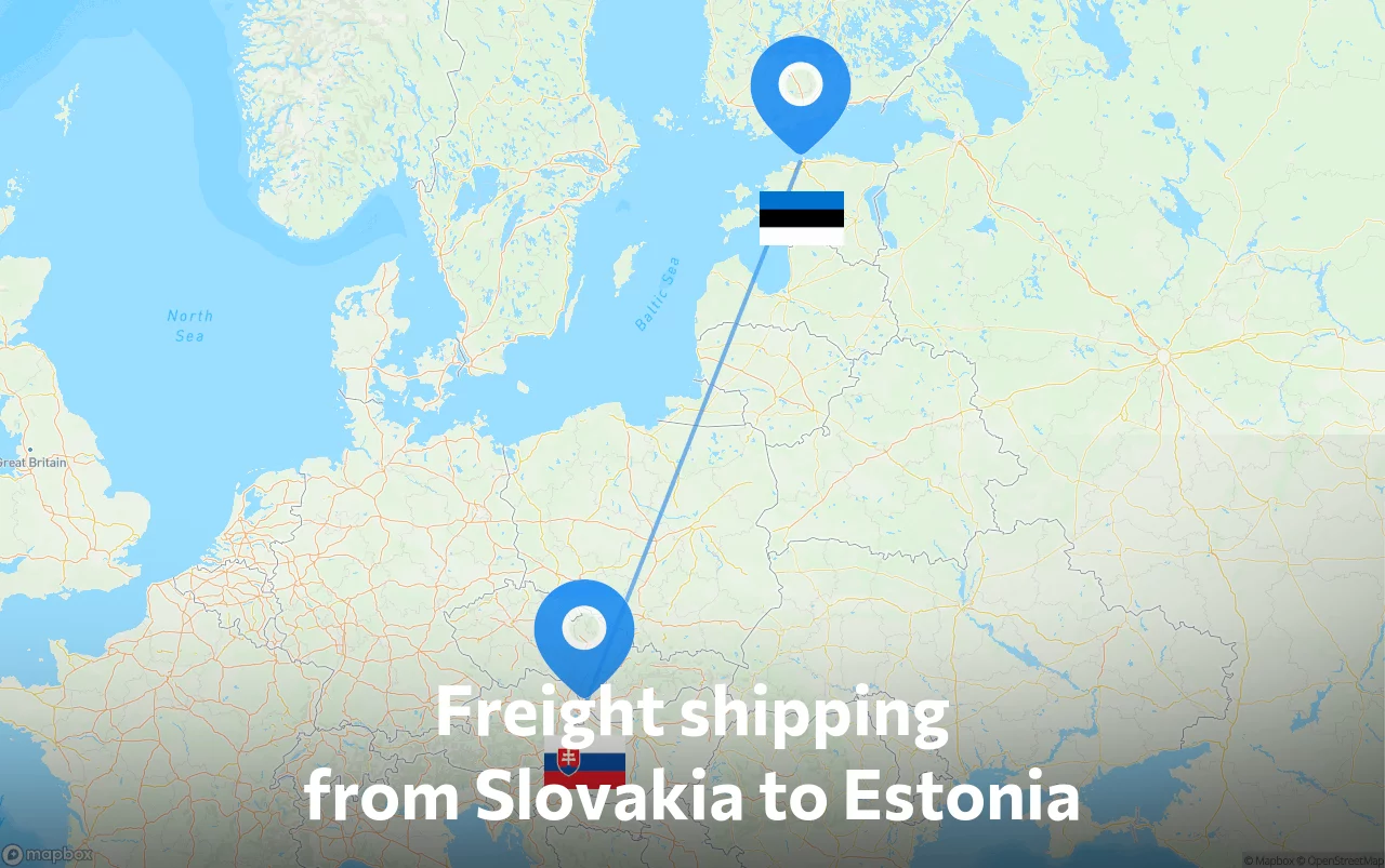 Shipping route from Slovakia to Estonia