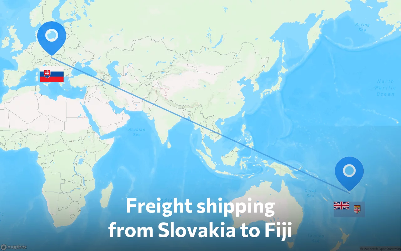 Shipping route from Slovakia to Fiji