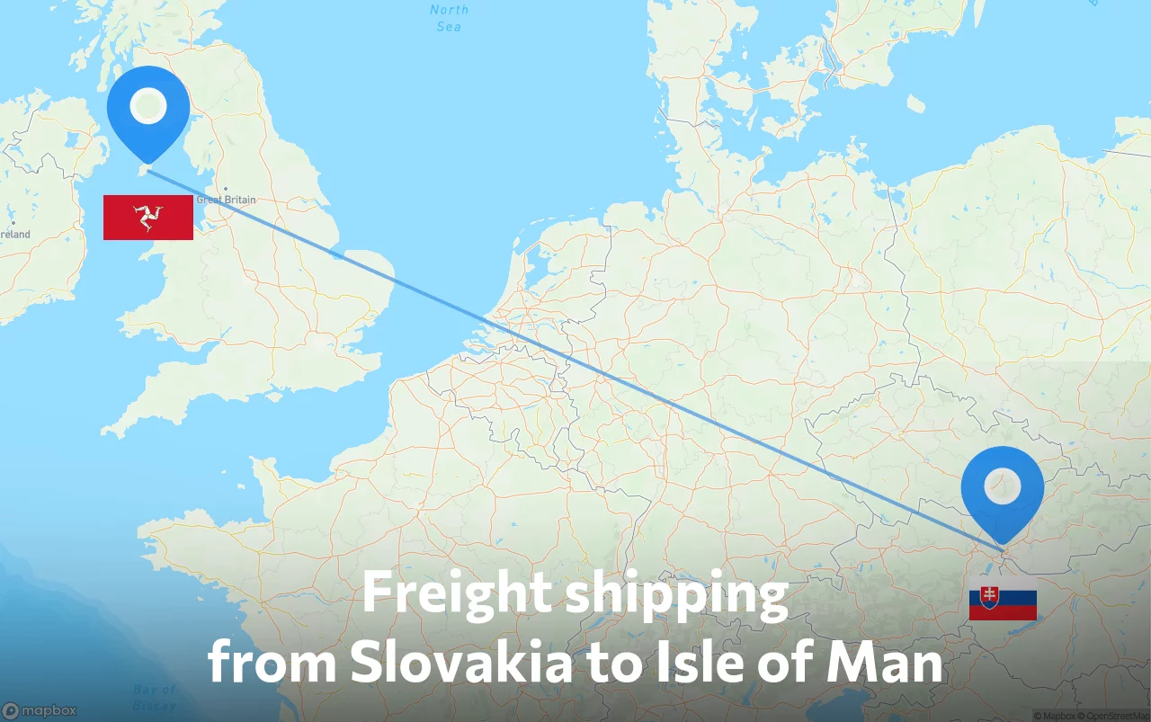 Shipping route from Slovakia to Isle of Man