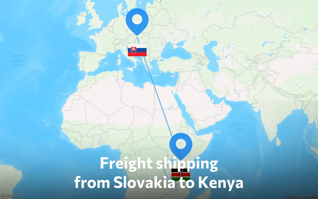 Shipping route from Slovakia to Kenya