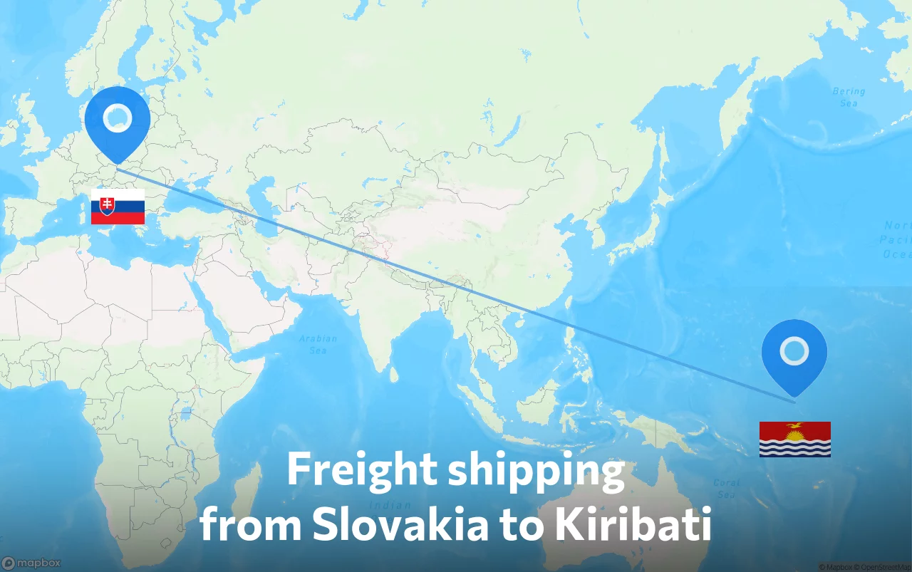 Shipping route from Slovakia to Kiribati