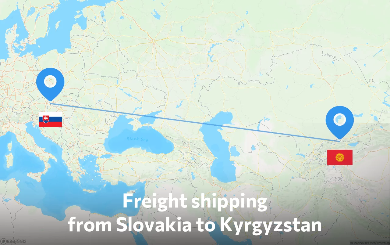 Shipping route from Slovakia to Kyrgyzstan