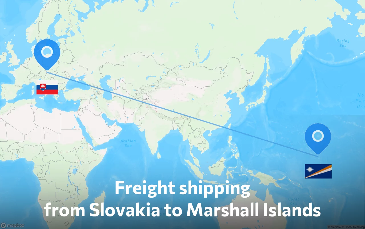 Shipping route from Slovakia to Marshall Islands