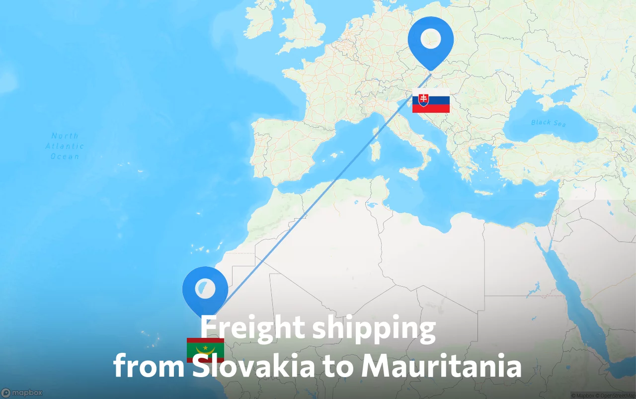 Shipping route from Slovakia to Mauritania