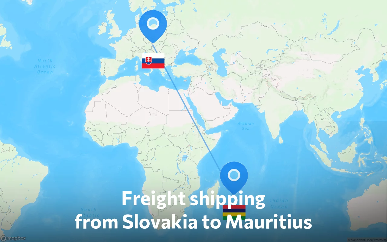Shipping route from Slovakia to Mauritius