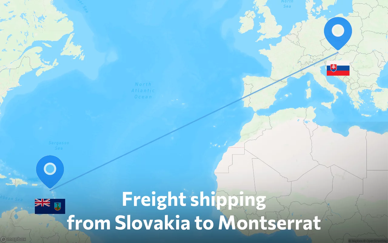 Shipping route from Slovakia to Montserrat