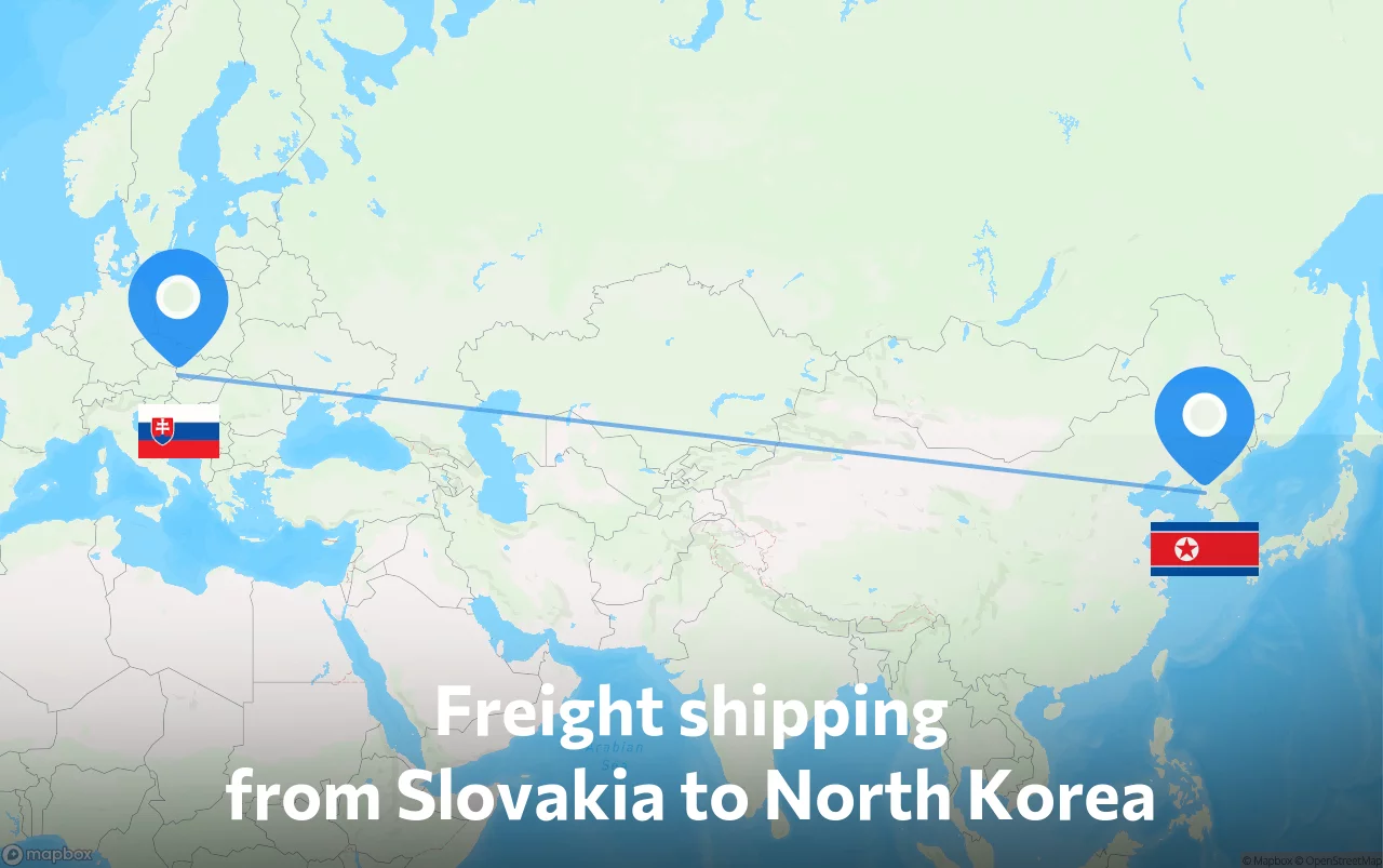 Shipping route from Slovakia to North Korea