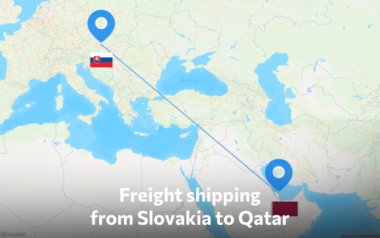 Shipping route from Slovakia to Qatar