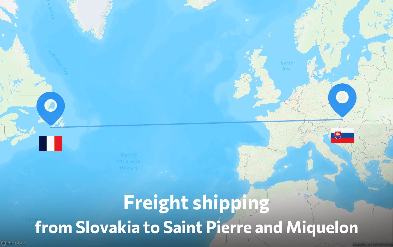 Shipping route from Slovakia to Saint Pierre and Miquelon