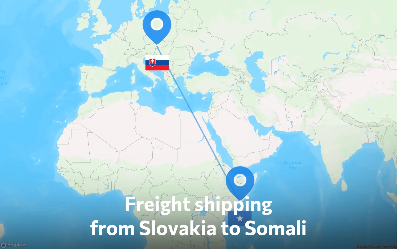 Shipping route from Slovakia to Somali